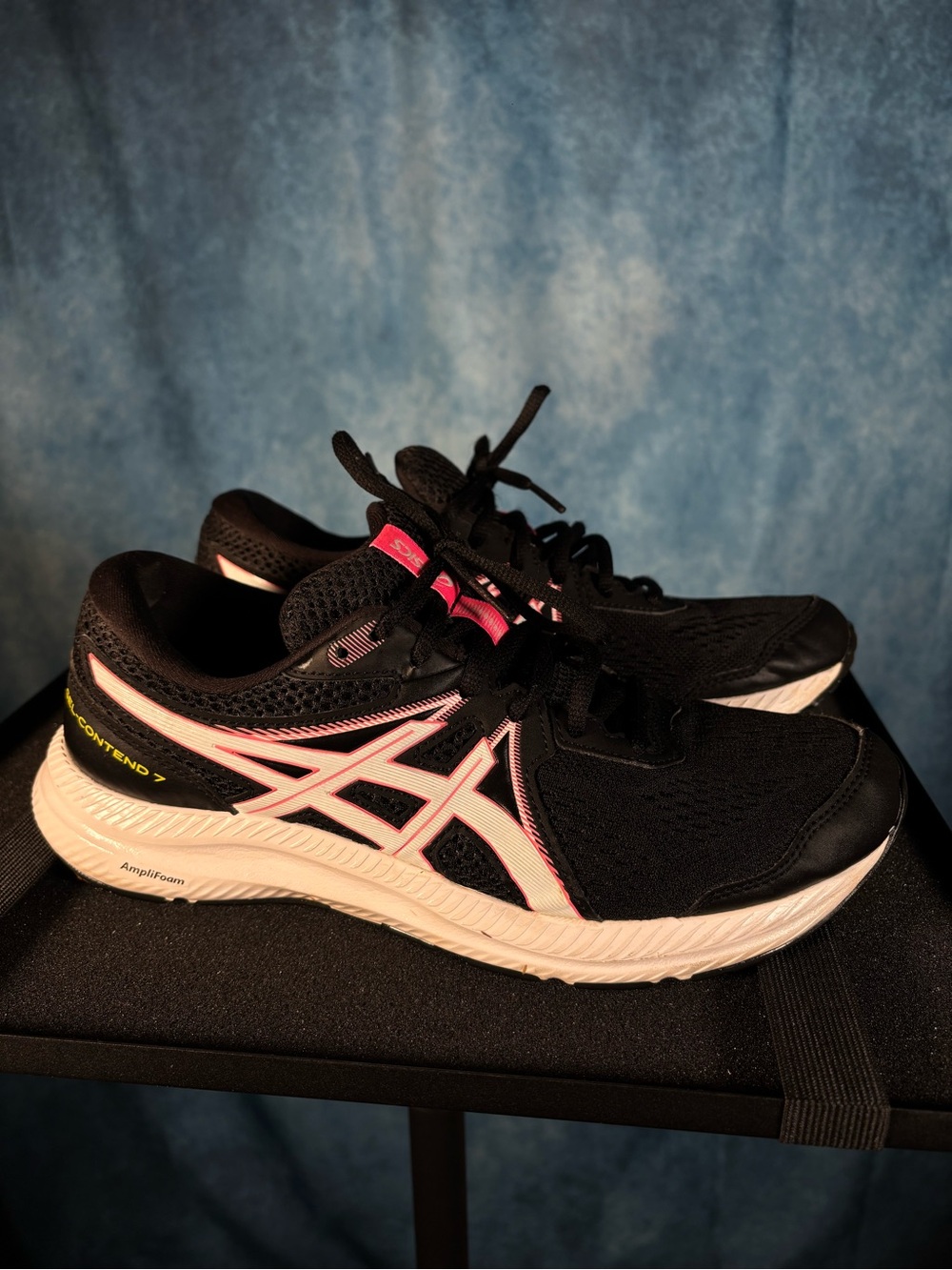 ASICS Gel Contend 7 Running Shoes Women's 10 Black Pink Athletic Sneakers
